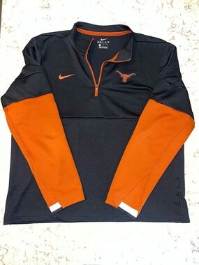 Nike Dri-FIT Texas Black & Orange Long Sleeve Quarter Zip Pullover